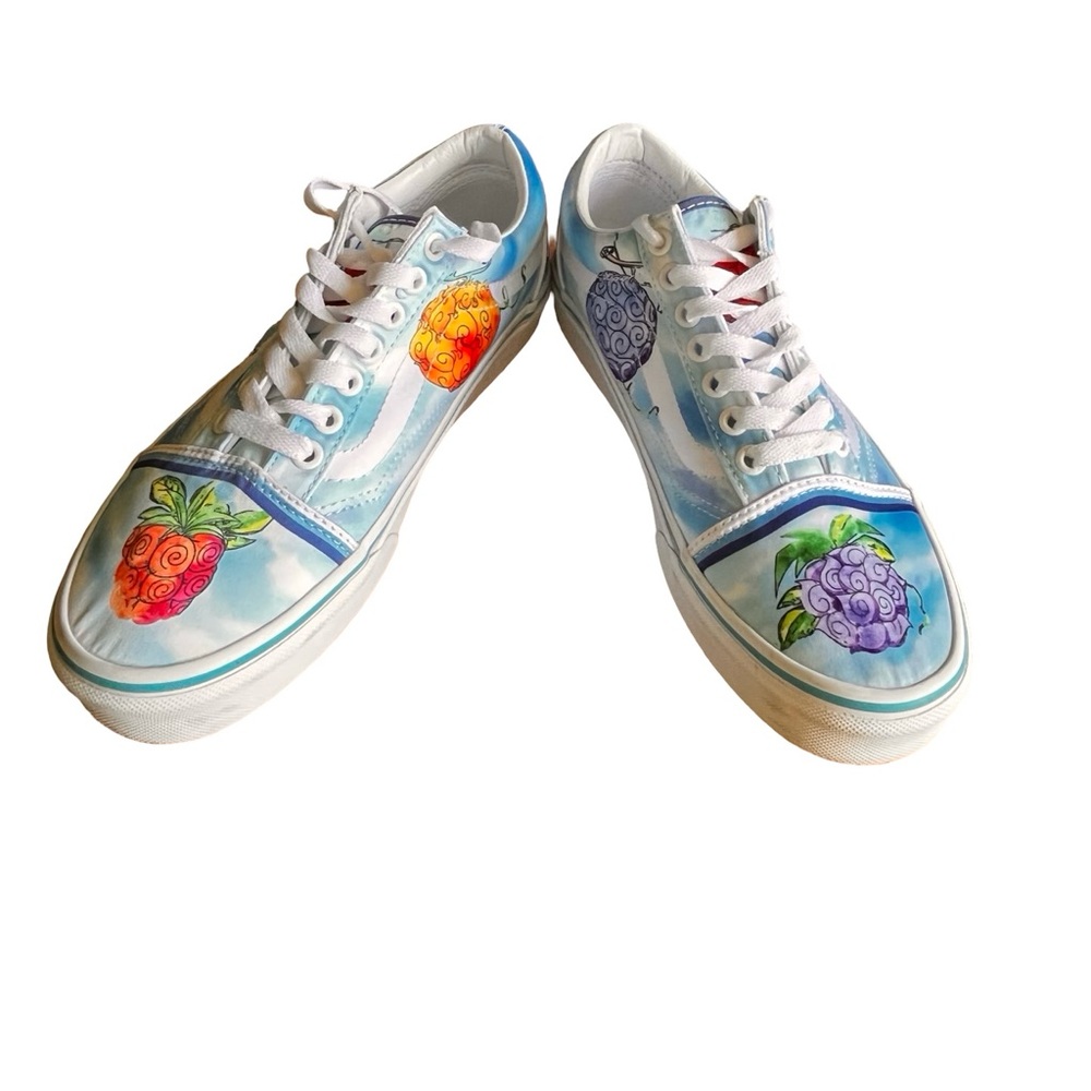 Vans X ONE PIECE Devil Fruit Old Skool Sneakers Shoes W8 M6.5 Skater Anime Manga